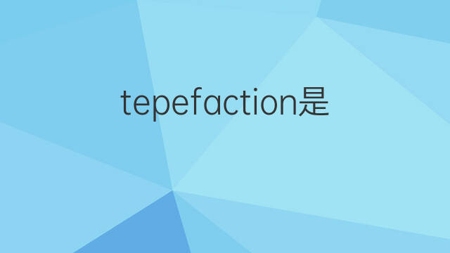 tepefaction是什么意思 tepefaction的中文翻译、读音、例句