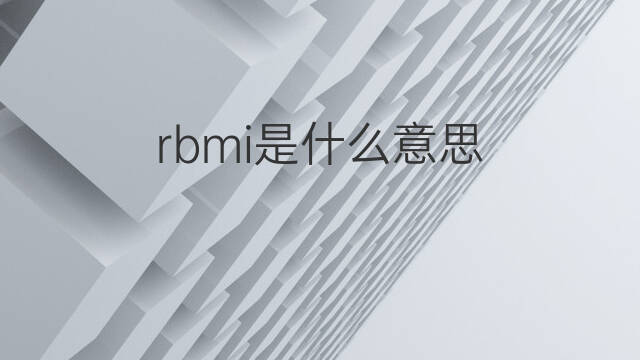 rbmi是什么意思 rbmi的中文翻译、读音、例句
