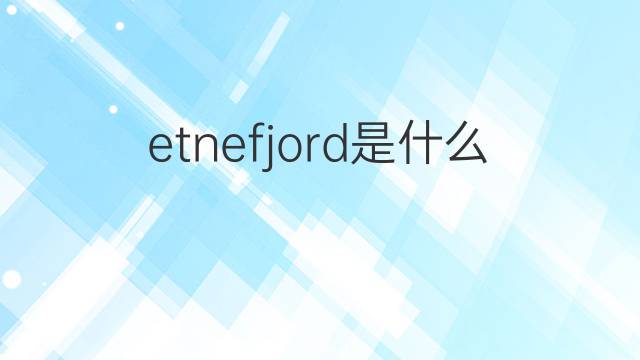 etnefjord是什么意思 etnefjord的中文翻译、读音、例句