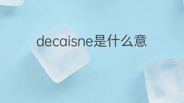 decaisne是什么意思 decaisne的中文翻译、读音、例句