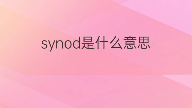 synod是什么意思 synod的中文翻译、读音、例句