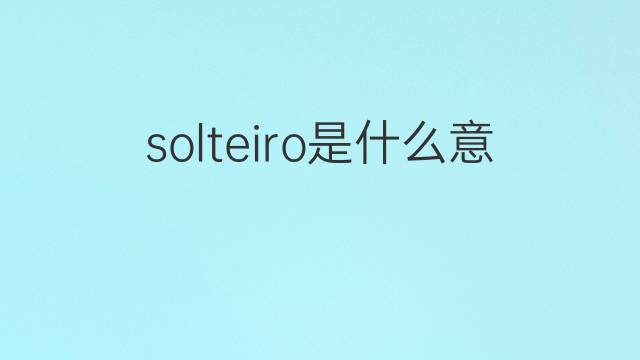solteiro是什么意思 solteiro的中文翻译、读音、例句