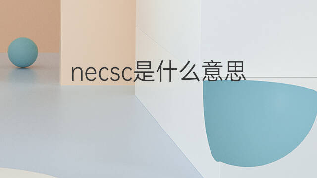 necsc是什么意思 necsc的中文翻译、读音、例句