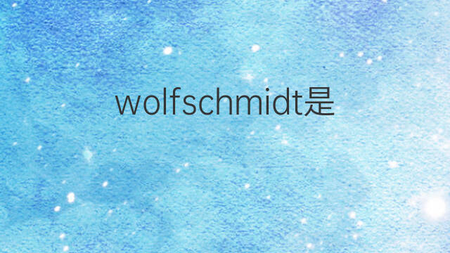 wolfschmidt是什么意思 wolfschmidt的中文翻译、读音、例句