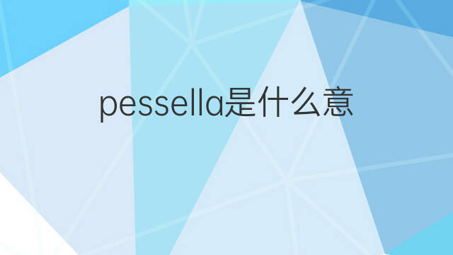 pessella是什么意思 pessella的中文翻译、读音、例句