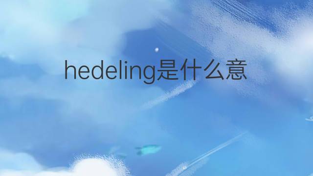 hedeling是什么意思 hedeling的翻译、读音、例句、中文解释