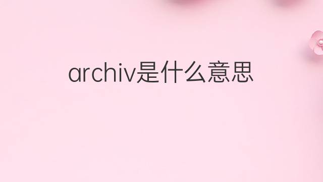 archiv是什么意思 archiv的翻译、读音、例句、中文解释