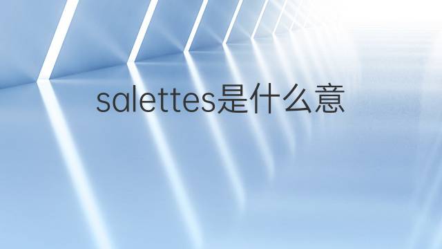 salettes是什么意思 salettes的翻译、读音、例句、中文解释
