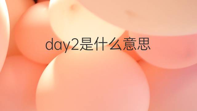 day2是什么意思 day2的翻译、读音、例句、中文解释
