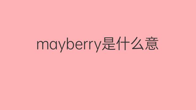 mayberry是什么意思 mayberry的翻译、读音、例句、中文解释