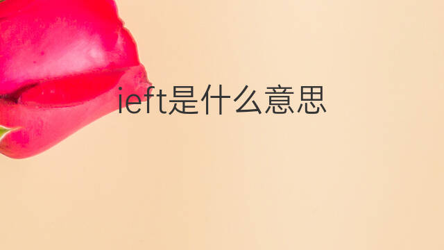 ieft是什么意思 ieft的翻译、读音、例句、中文解释