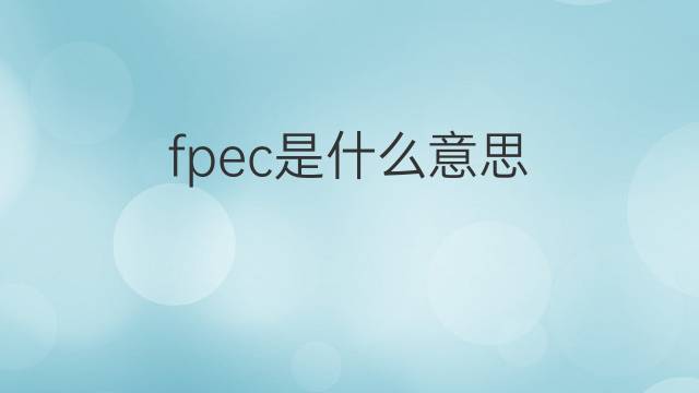 fpec是什么意思 fpec的翻译、读音、例句、中文解释