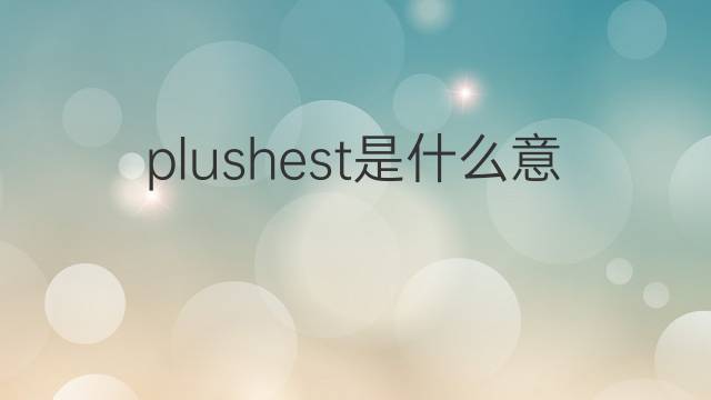plushest是什么意思 plushest的翻译、读音、例句、中文解释