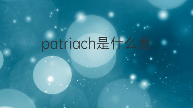 patriach是什么意思 patriach的翻译、读音、例句、中文解释