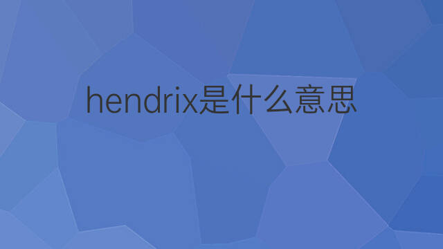 hendrix是什么意思 hendrix的翻译、读音、例句、中文解释