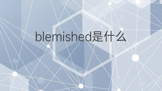 blemished是什么意思 blemished的翻译、读音、例句、中文解释