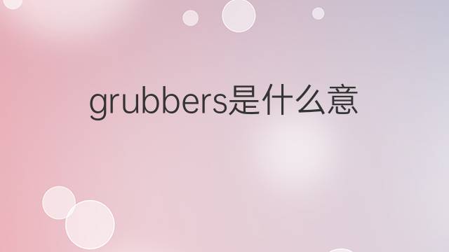 grubbers是什么意思 grubbers的翻译、读音、例句、中文解释