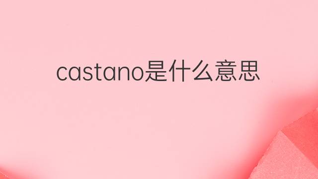 castano是什么意思 castano的翻译、读音、例句、中文解释