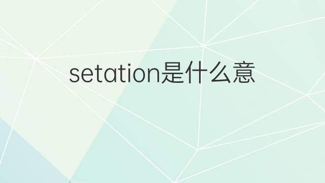 setation是什么意思 setation的翻译、读音、例句、中文解释