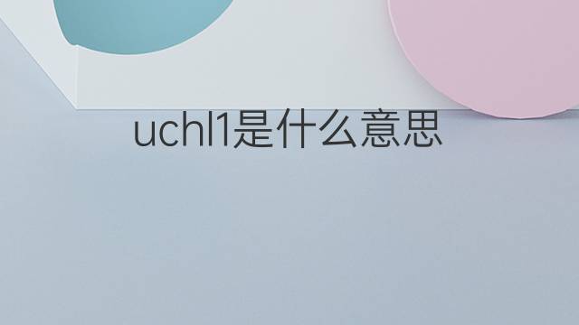 uchl1是什么意思 uchl1的翻译、读音、例句、中文解释