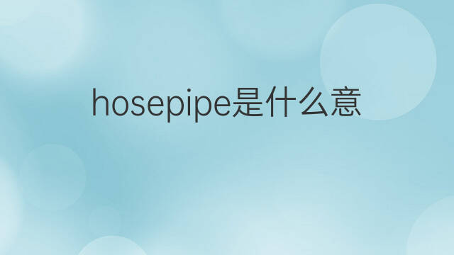 hosepipe是什么意思 hosepipe的翻译、读音、例句、中文解释