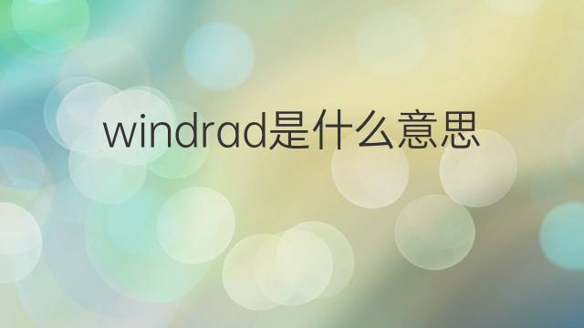 windrad是什么意思 windrad的翻译、读音、例句、中文解释