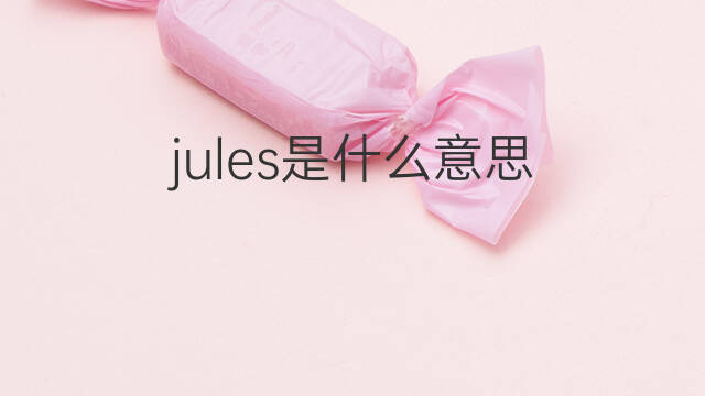 jules是什么意思 jules的翻译、读音、例句、中文解释