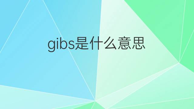 gibs是什么意思 gibs的翻译、读音、例句、中文解释