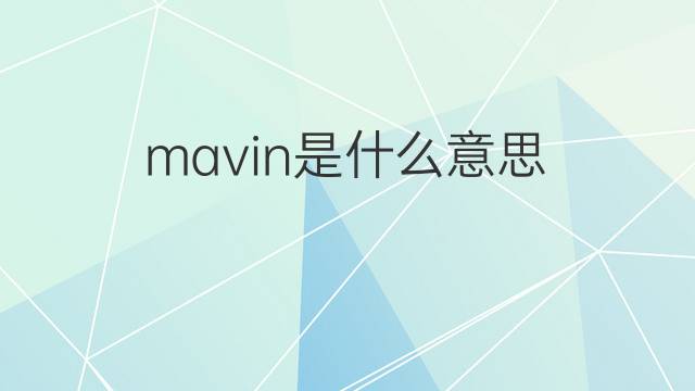 mavin是什么意思 mavin的翻译、读音、例句、中文解释