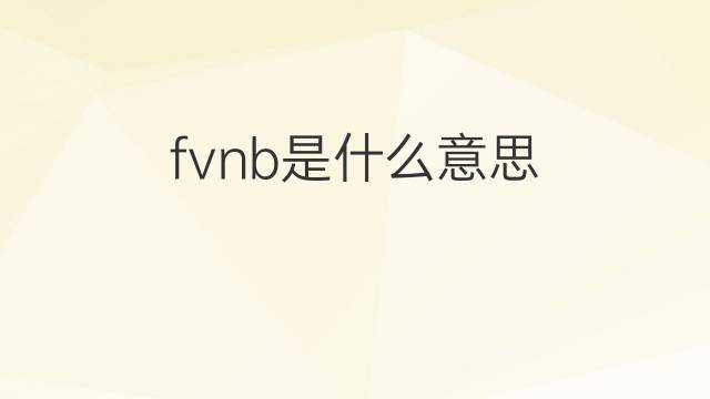 fvnb是什么意思 fvnb的翻译、读音、例句、中文解释