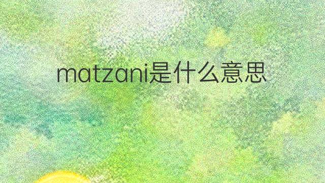 matzani是什么意思 matzani的翻译、读音、例句、中文解释