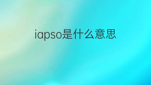 iapso是什么意思 iapso的翻译、读音、例句、中文解释
