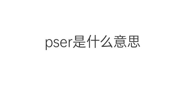 pser是什么意思 pser的翻译、读音、例句、中文解释