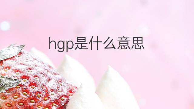 hgp是什么意思 hgp的翻译、读音、例句、中文解释