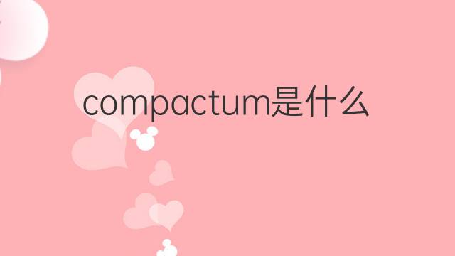 compactum是什么意思 compactum的翻译、读音、例句、中文解释