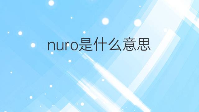 nuro是什么意思 nuro的翻译、读音、例句、中文解释
