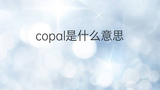 copal是什么意思 copal的翻译、读音、例句、中文解释