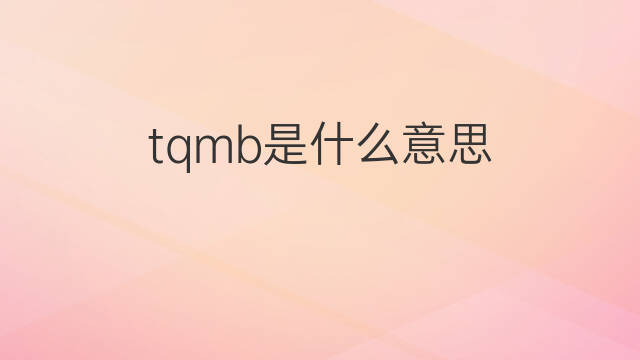 tqmb是什么意思 tqmb的翻译、读音、例句、中文解释
