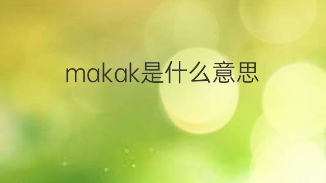 makak是什么意思 makak的翻译、读音、例句、中文解释