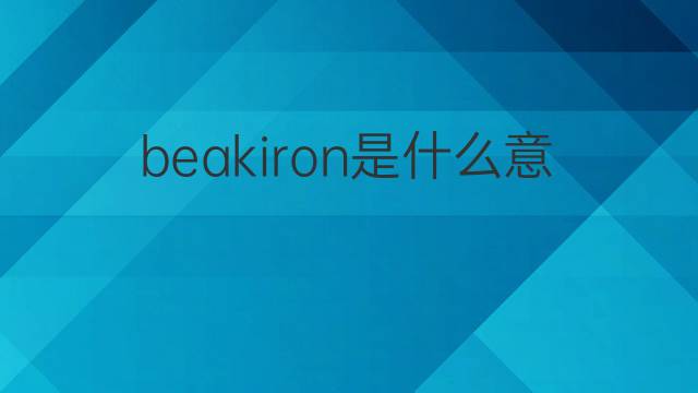 beakiron是什么意思 beakiron的翻译、读音、例句、中文解释