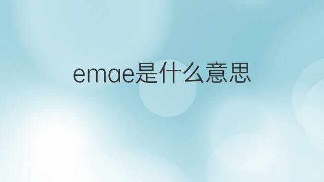 emae是什么意思 emae的中文翻译、读音、例句