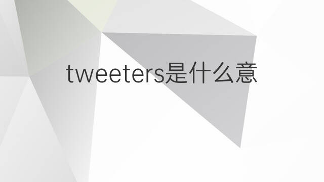 tweeters是什么意思 tweeters的翻译、读音、例句、中文解释
