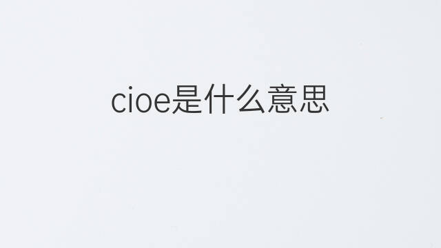 cioe是什么意思 cioe的中文翻译、读音、例句