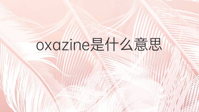 oxazine是什么意思 oxazine的翻译、读音、例句、中文解释