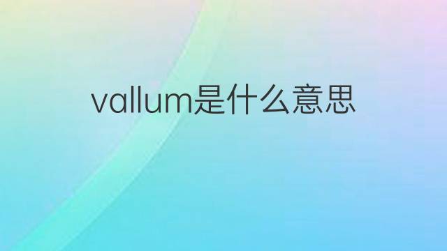 vallum是什么意思 vallum的中文翻译、读音、例句