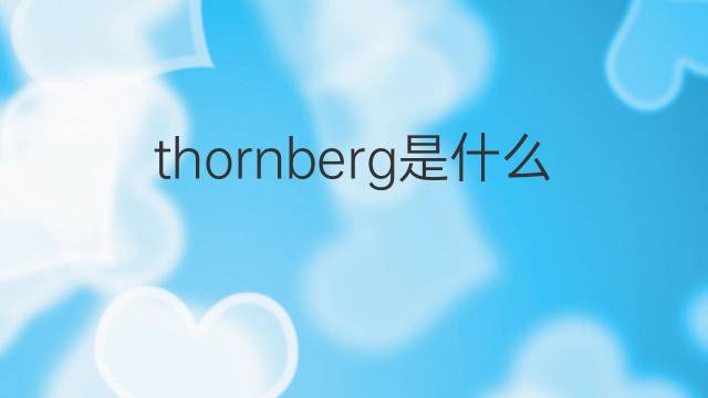thornberg是什么意思 thornberg的中文翻译、读音、例句