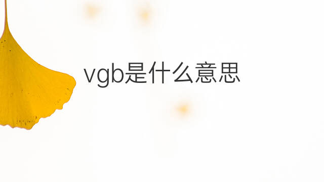 vgb是什么意思 vgb的中文翻译、读音、例句