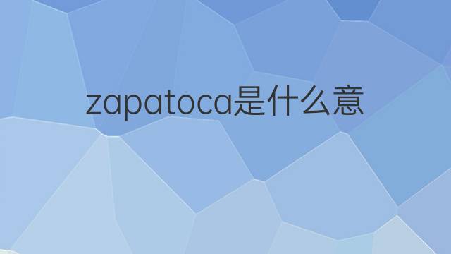 zapatoca是什么意思 zapatoca的中文翻译、读音、例句