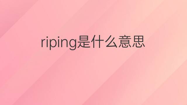 riping是什么意思 riping的中文翻译、读音、例句