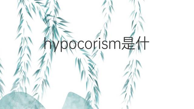 hypocorism是什么意思 hypocorism的中文翻译、读音、例句